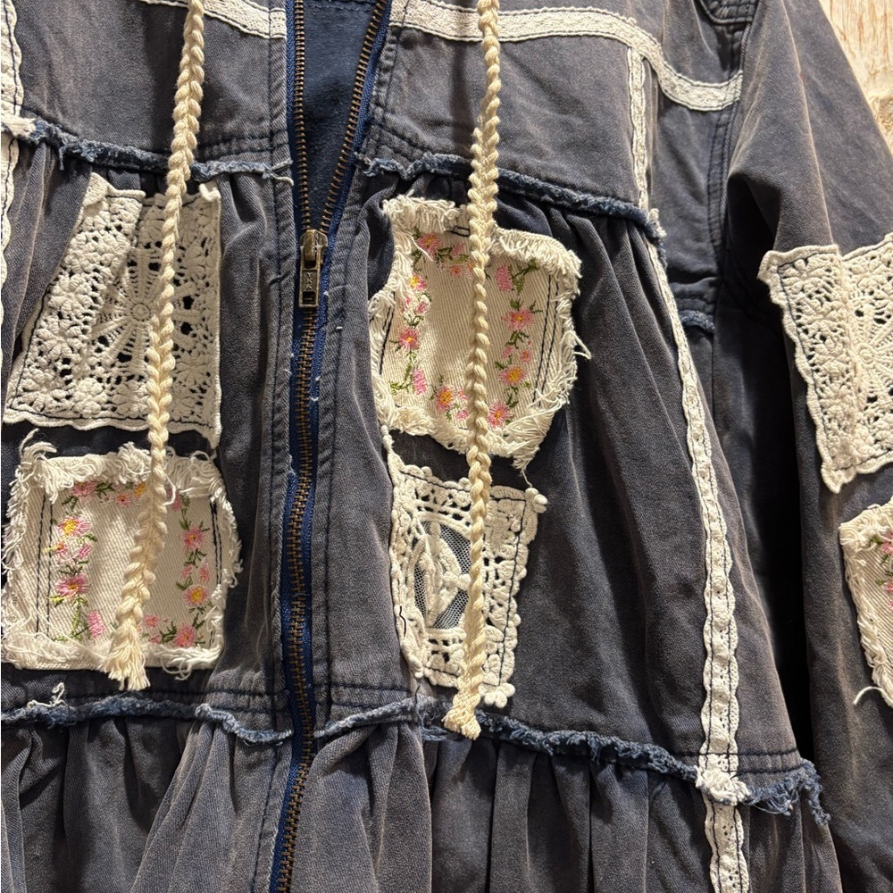 POL Utility Embellished Patchwork Pea Coat NWOT - image 5